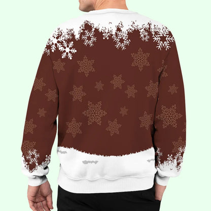 Personalized Dog Dad Printed Sweatshirt with Custom Cartoon Man and Puppy, Cozy Christmas Gift for Proud Pet Lovers