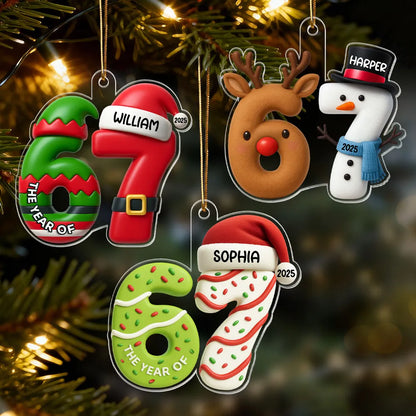 Personalized Acrylic Ornament 67 Reindeer & Snowman Design Cute Christmas Decor Unique Gift for Kids & Teens