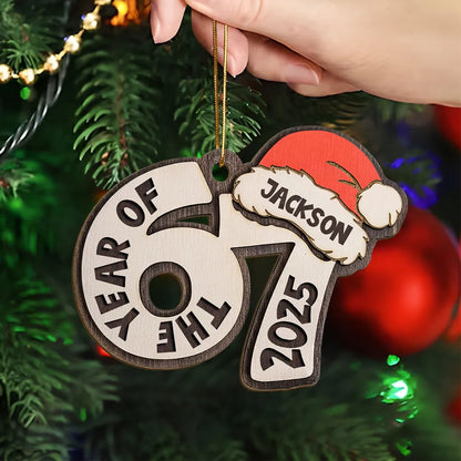 Personalized Acrylic Ornament with Santa Hat Design, Custom Teen Slang Gift for Christmas Tree, Fun Keepsake Holiday Gift