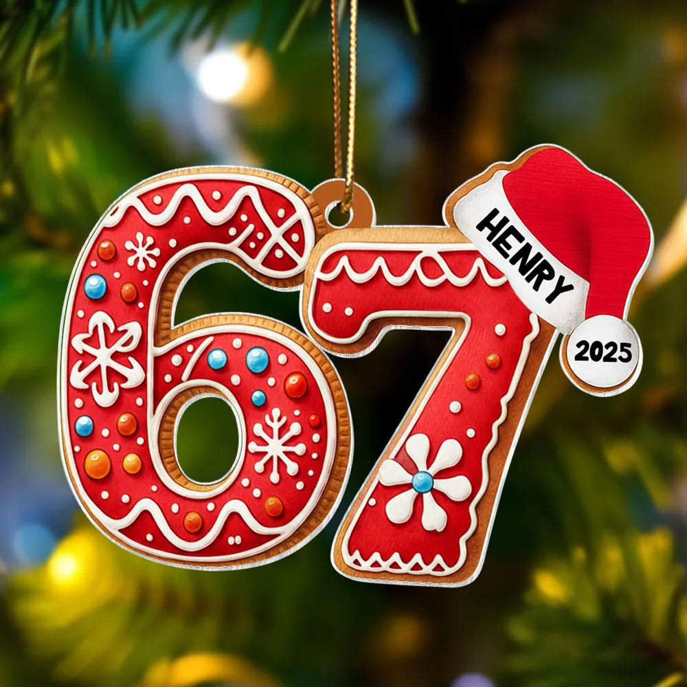 Personalized Gingerbread 67 Acrylic Ornament Funny Teen Tree Decor Uni ...