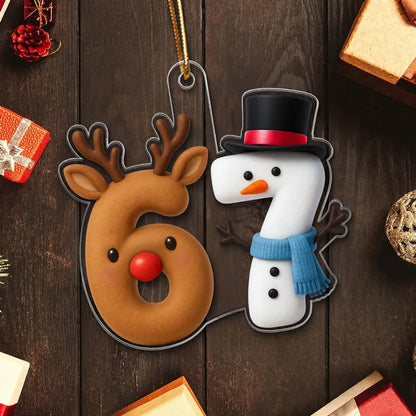 Personalized Acrylic Ornament 67 Reindeer & Snowman Design Cute Christmas Decor Unique Gift for Kids & Teens