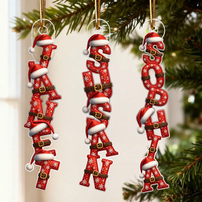 Personalized Acrylic Ornament with Santa Alphabet Letters, Custom Christmas Tree Decor, Unique Holiday Gift for Kids & Families