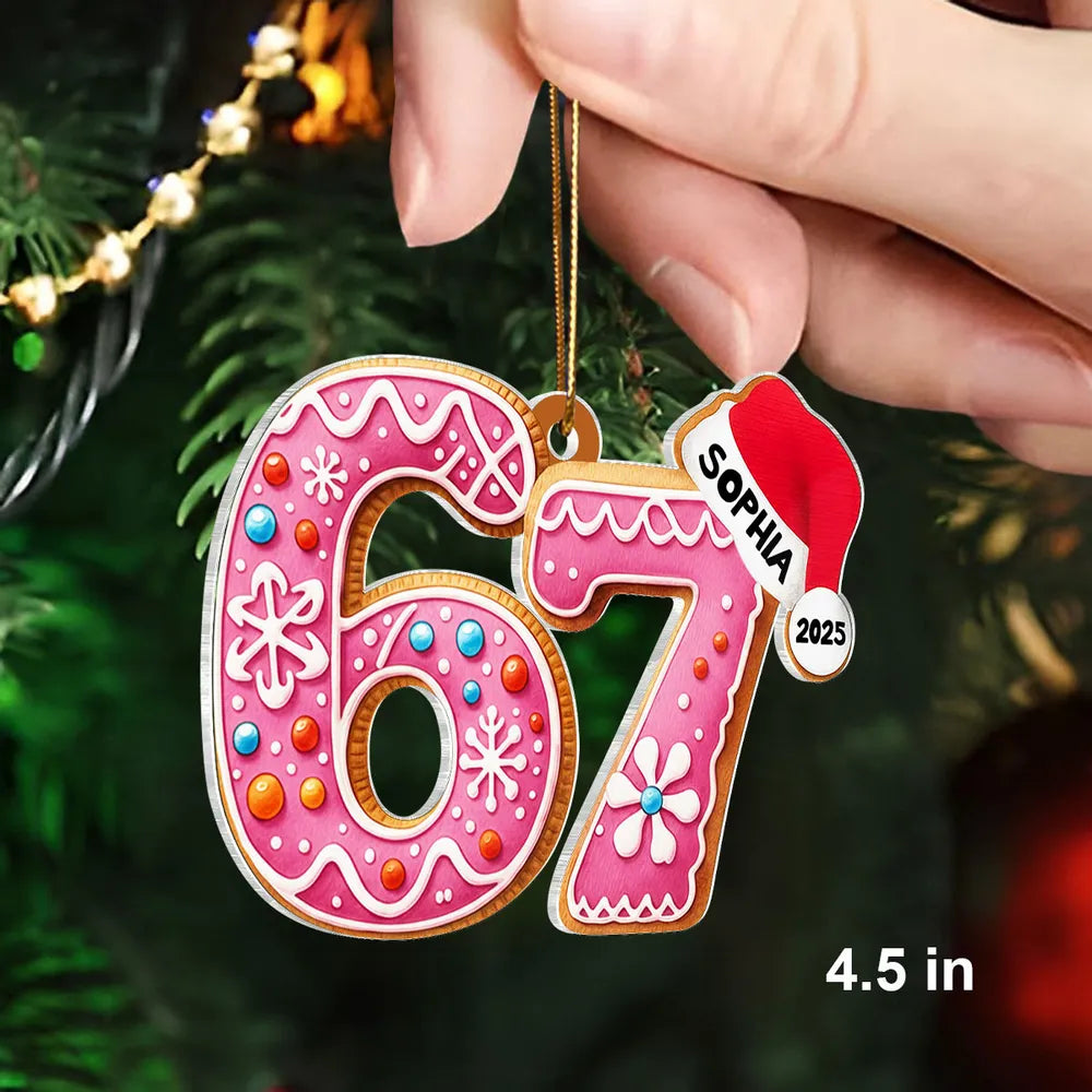 Personalized Gingerbread 67 Acrylic Ornament Funny Teen Tree Decor Unique Christmas Gift