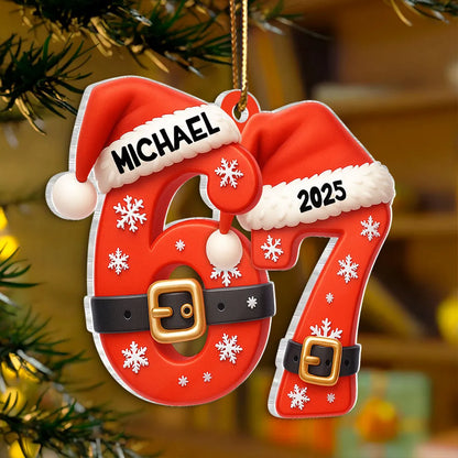 Personalized Acrylic Ornament 6 7 Santa Design Funny Teen Tree Decor Unique Christmas Gift