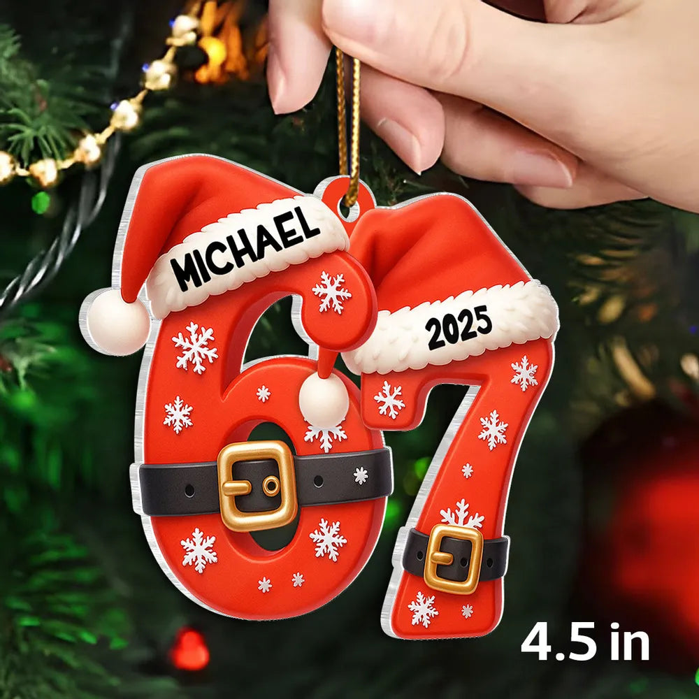 Personalized Acrylic Ornament 6 7 Santa Design Funny Teen Tree Decor Unique Christmas Gift