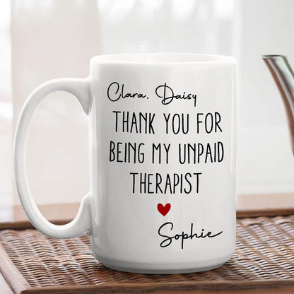 Personalized Mug, Funny Thank You Quote with Red Heart, Creative Gift for Sister, Friend or Coworker