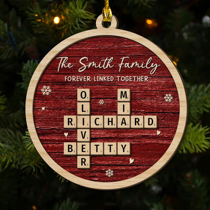 2-Layer Wooden Ornament – rustic red style with snowflakes, heartwarming Christmas gift for family and friends