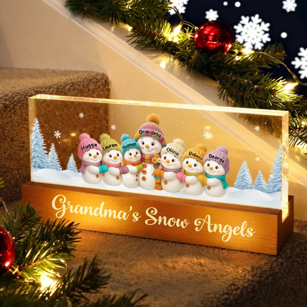 Grandma’s Snow Angels LED Light Plaque – Perfect Christmas Gift to Brighten Grandma’s Home