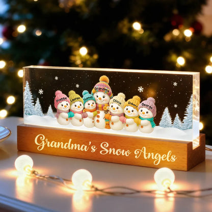 Grandma’s Snow Angels LED Light Plaque – Perfect Christmas Gift to Brighten Grandma’s Home
