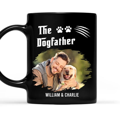 Custom Full Color Mug with Dog Dad Photo Fun Dogfather Coffee Cup Unique Gift for Him from the Pup