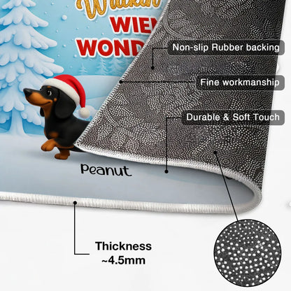Personalized Dachshund Standard Doormat Christmas Entryway Decor, Walkin in a Wiener Wonderland, Unique Holiday Gift for Dog Lovers
