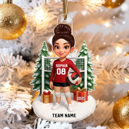 Volleyball Player Acrylic Ornament – Festive Tree Decor, Perfect Gift for Athletes