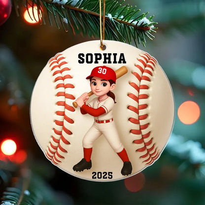 Baseball-Themed Acrylic Ornament – vibrant design and premium feel, a fun personalized gift for Kids, Teens, or Baseball Lovers