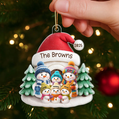 Snowman Family Acrylic Ornament – Heartwarming Holiday Gift for Parents & Kids, Cozy Christmas Decoration