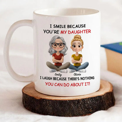Mug with Mother–Daughter Cartoon, playful message, gift-ready keepsake for coffee or tea, perfect gift for Mom from Daughter