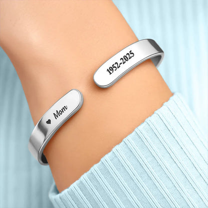 Personalized Stainless Steel Cuff Bracelet, A Hug From Heaven, Unique Memorial Gift