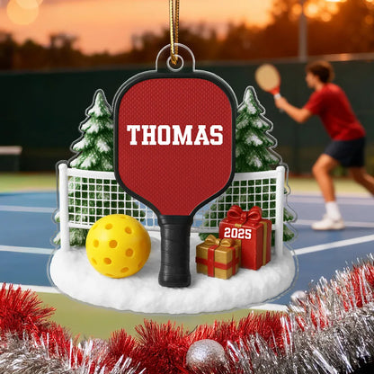Acrylic Ornament with Pickleball Paddle Design | Clear Printing & Premium Texture, Perfect Gift for Sports Lovers