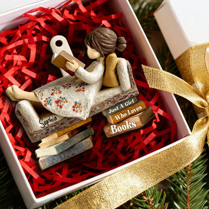 Wooden Ornament for Book Lovers, Cozy Reader on Sofa, Rustic Holiday Decor, A Unique Gift for Daughter or Friend