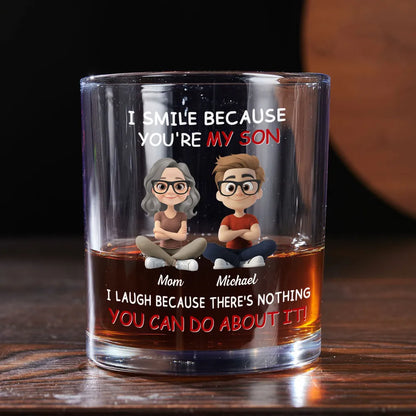 Personalized Dad and Son Whiskey Glass — Clear Print, Perfect Gift for Father’s Day