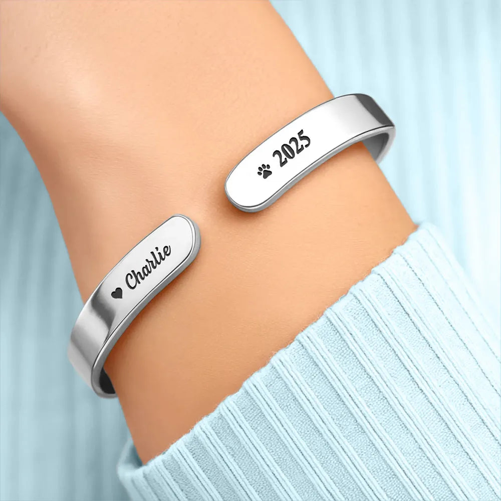 Personalized Stainless Steel Cuff Bracelet, A Hug From Heaven, Unique Memorial Gift
