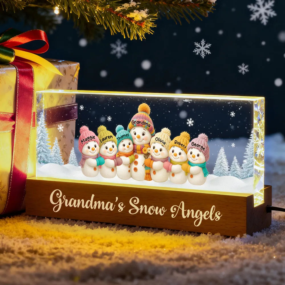 Grandma’s Snow Angels LED Light Plaque – Perfect Christmas Gift to Brighten Grandma’s Home