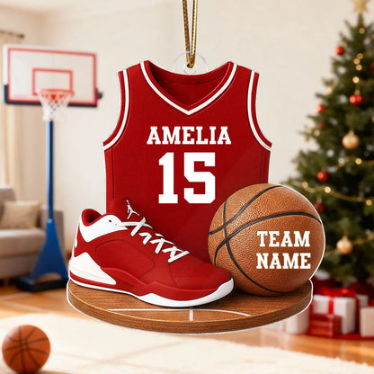 Basketball Jersey Acrylic Ornament – Custom Design, Perfect Gift for Sports Lovers