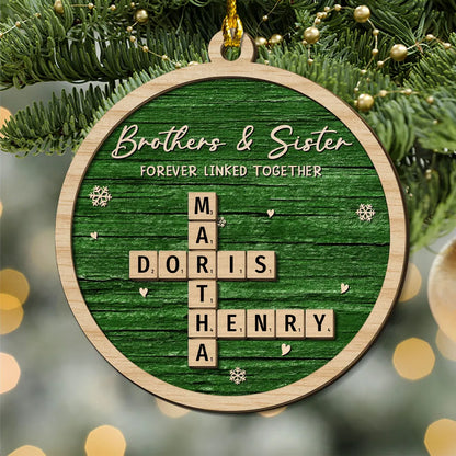 2-Layer Wooden Ornament – rustic red style with snowflakes, heartwarming Christmas gift for family and friends