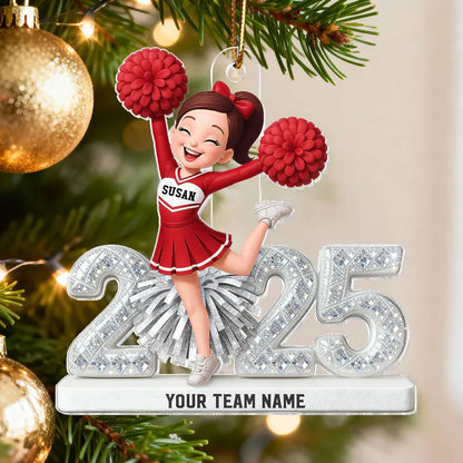 Custom Cheerleader Acrylic Ornament for Christmas Tree