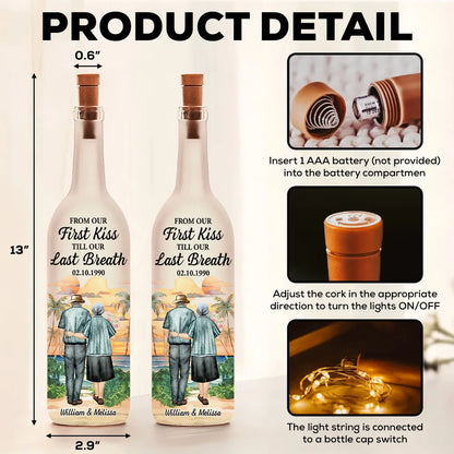 From Our First Kiss Till Our Last Breath – Personalized Bottle Lamp Gift for Couples