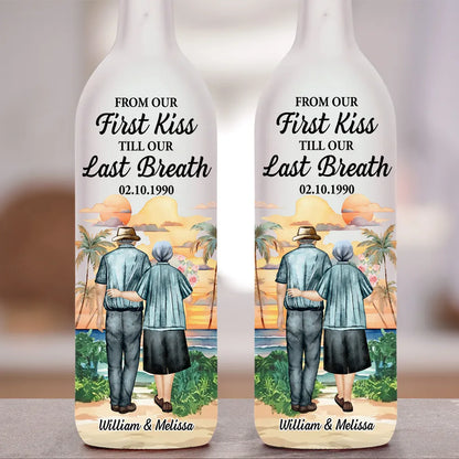 From Our First Kiss Till Our Last Breath – Personalized Bottle Lamp Gift for Couples