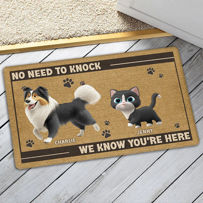 Custom Dog and Cat Doormat, Fun Pet-Themed Home Décor and Gift