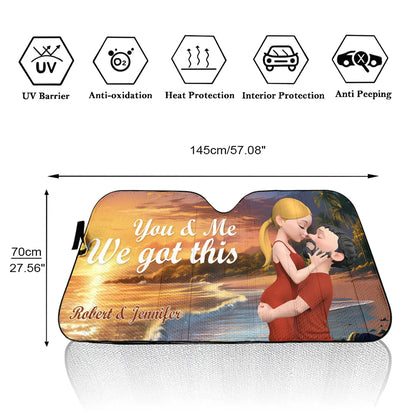 Personalized “You & Me, We Got This” Car Sun Shade for Couples
