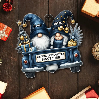 Personalized Acrylic Car Hanger for Couples – “Growing Old Together” Custom Gift