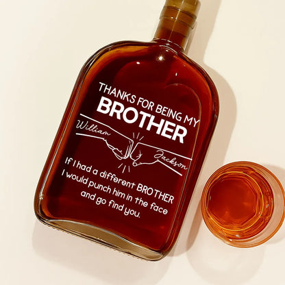 Glass Spirits Decanter with Brother Engraved Design, Heartfelt Gift Choice for Special Occasions