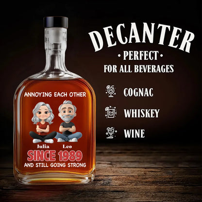 Annoying Each Other Since – Personalized Glass Spirits Decanter for Couples