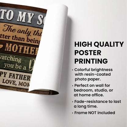 To My Son – Watching You Be a Dad Makes Me Proud – Personalized Poster Gift from Mother