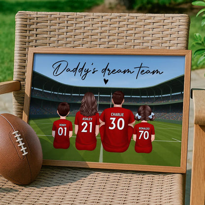 Dad’s Dream Team Socer Print – Personalized Stadium Scene Gift for Sports-Loving Fathers