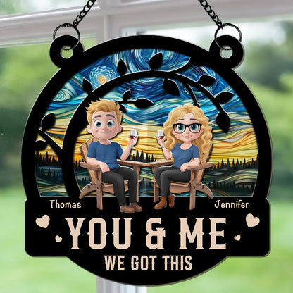Wood and Acrylic Layered Ornament – “You & Me We Got This” Personalized Couple Ornament