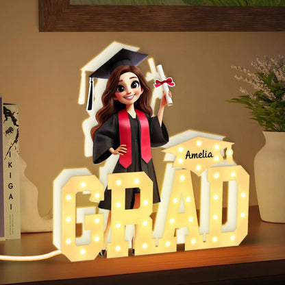 Custom Acrylic Light Box with Graduate and Personalized Design - Perfect Gift for Graduation