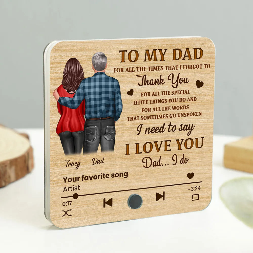 Acrylic Music Magnet with Wood Texture, Custom Play Button Design