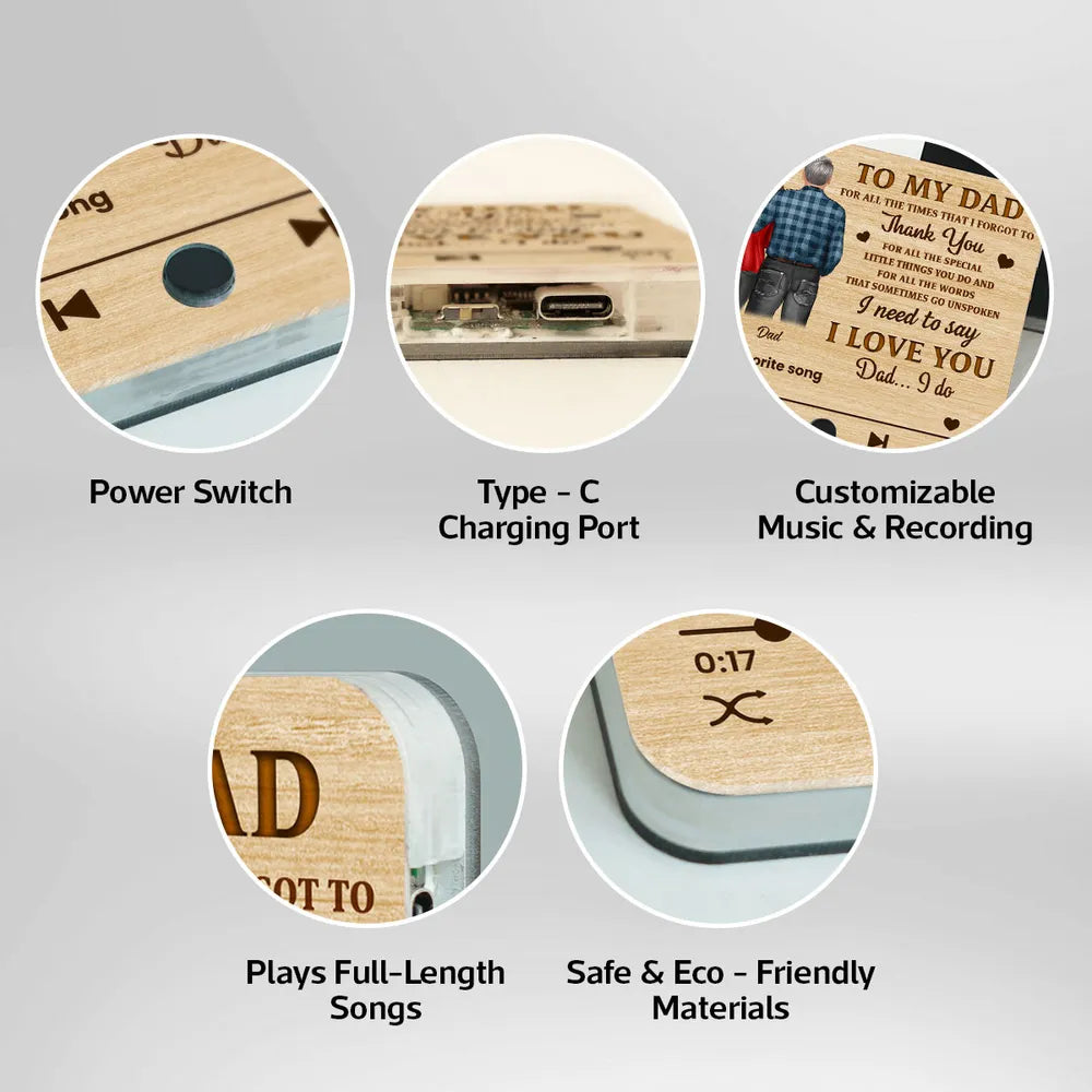 Acrylic Music Magnet with Wood Texture, Custom Play Button Design