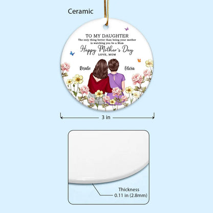 To My Daughter – Personalized Birth Month Flower Ceramic Ornament and More – A Special Gift for Daughter