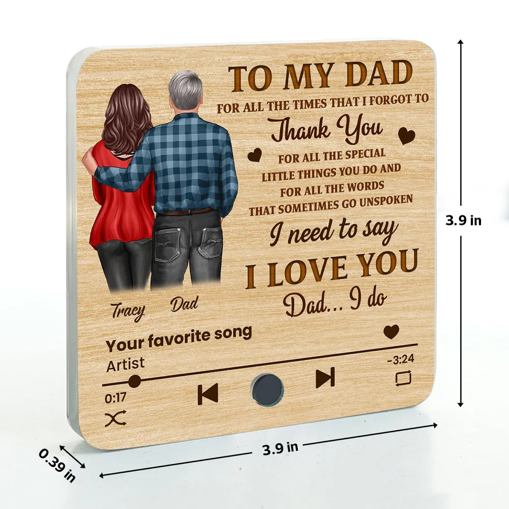 Acrylic Music Magnet with Wood Texture, Custom Play Button Design