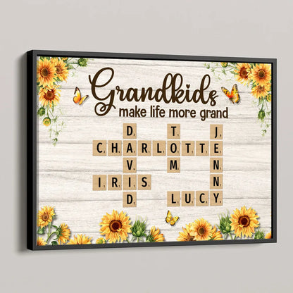 Custom Poster or Canvas with 'Grandkids Make Life More Grand' Design