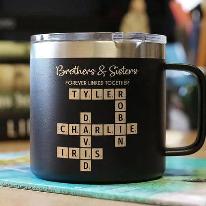 Brothers & Sisters Crossword Mug – A Heartwarming Gift Celebrating Family Bonds