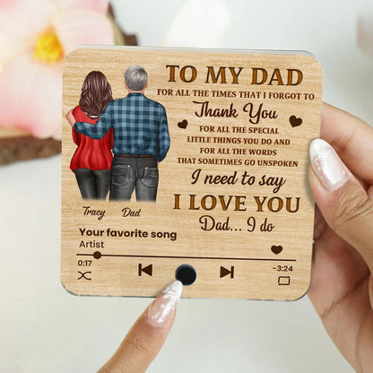 Acrylic Music Magnet with Wood Texture, Custom Play Button Design