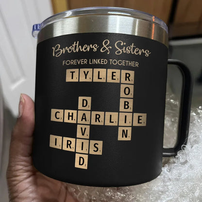 Brothers & Sisters Crossword Mug – A Heartwarming Gift Celebrating Family Bonds