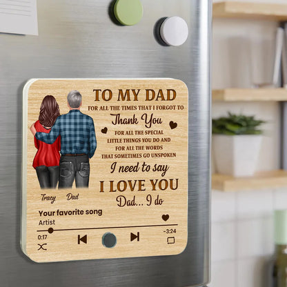 Acrylic Music Magnet with Wood Texture, Custom Play Button Design