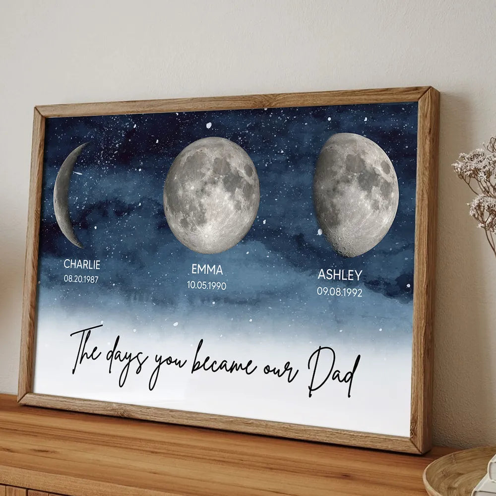 Custom Starry Night Poster Moon Phases for Dad A Meaningful Family Kee ...