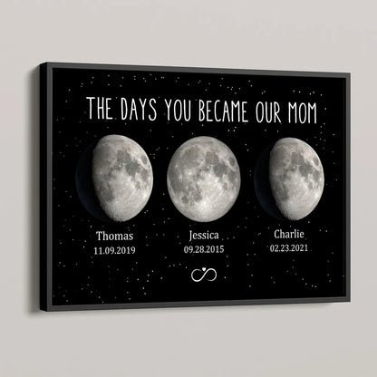 Moon Phase Poster, Customizable Starry Night Art for Mom or Grandma, We Love You to the Moon & Back, a Unique Gift